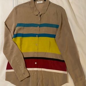 Equipment color block silk blouse, size small